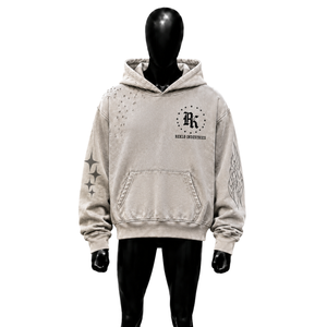 เสื้อฮู้ดดี้โอเวอร์ไซส์สีเทาอ่อนพรีเมียมใหม่ ผ้าฝ้ายเฟรนช์เทอร์รี่ ระบายอากาศได้ดี สวมใส่สบาย เหมาะสำหรับฤดูใบไม้ร่วง  ปักลายตามสั่ง - Product Image 1