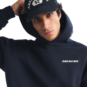 Custom <b>Mens</b> <b>Navy</b> Pullover Hoodie Minimal Chest Logo Premium Streetwear OEM Private Label Apparel Manufacturer Wholesale Supplier - Product Image 1