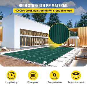 Cubierta de Seguridad Rectangular para Piscina de Invierno de Alta Resistencia, 20 pies x 42 pies, Malla de PVC con Triple Costura, Material PP para Piscinas Elevadas - Product Image 3
