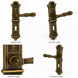 Premium DIVINE Brass Mortice <b>Door</b> Handle Matte Brush Antique Finish Heavy Duty Lever Handle for Residential Commercial Home - Product Image 2