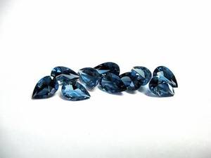 Topacio Azul Londres Natural, Corte Facetado en Forma de Pera, Piedra Preciosa Suelta de 3x5mm a 10x14mm, Tamaño Calibrado, Alta Calidad - Product Image 2