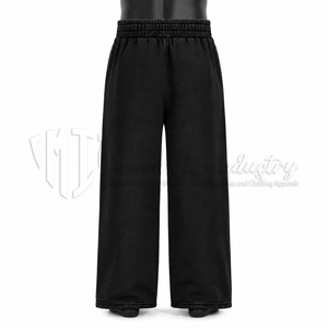Pantalon de survêtement décontracté noir pour homme, taille élastique, poches latérales, coupe droite, léger, tissé, 100 % coton, écologique, respirant - Product Image 2