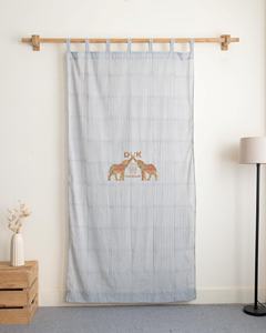 Última llegada: Juego de cortinas de algodón con estampado de bloques a rayas para decoración del hogar y sala de estar, cortinas suaves y ligeras. - Product Image 4