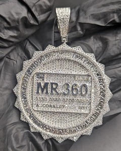 Mr.360 925 silver Diamond Pendant Hiphop Style Men's Jewelry Brilliant lab grown Diamond Everyday Wear - Product Image 1
