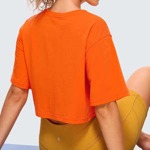 T-shirts courts pour femmes en coton de qualité supérieure, à la mode, à manches courtes, en tissu de coton doux - Product Image 4