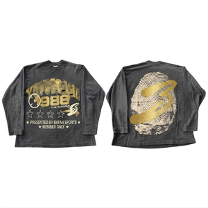 Camiseta de manga larga para mujer, 240 GSM, algodón premium, lavado vintage, estampado gráfico, logotipo en relieve, ropa urbana personalizada, cuello cómodo - Product Image 6