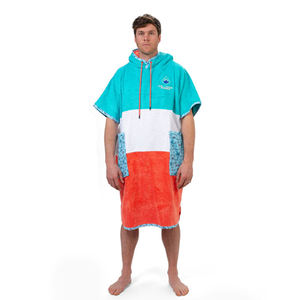 Poncho de toalla con capucha de bambú y algodón con logotipo personalizado, Material orgánico ecológico, técnica tejida de último diseño, estilo liso - Product Image 4