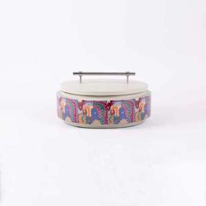 Decorative Silver Conical <b>Lid</b> Food Warmer with Wooden Base Crisscross Pattern Elegant Casserole <b>Pot</b> Kitchenware Home Decor - Product Image 1