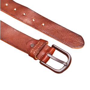 Ceintures en cuir de vachette de qualité supérieure, couleur marron, pour hommes, véritable cuir de luxe, acier, imperméables, respirantes, logo personnalisé disponible - Product Image 4