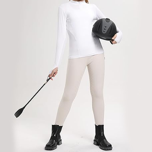 Camiseta de equitación para niños de primera calidad, diseño personalizado, capa base de equitación, tejido de malla técnica, ajuste cómodo, ecuestre - Product Image 3