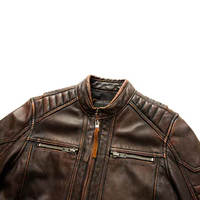 Veste en toile et cuir pour homme, best-seller, élégante, hiver, fermeture éclair sur le devant, effet vieilli, couleurs personnalisées disponibles, meilleur prix
