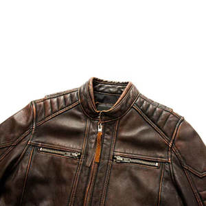 Best selling men's stylish <b>winter</b> <b>leather</b> <b>jacket</b> with zip-up distressed effect, customized colors available at the best price - Product Image 5
