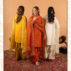 Heavy Natural Crepe Silk Farshi Salwar Suit With Sequence Embroidery Dupatta Full <b>Stitched</b> - Product Image 4