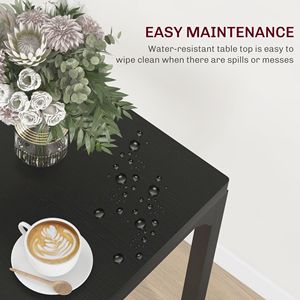 Set da pranzo nero in 3 pezzi, tavolo quadrato da 23,5 pollici e 2 sedie per piccoli spazi - Cappotti da donna - Product Image 6