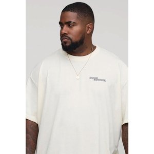 Wholesale Top Selling Customized Oversized Men's <b>White</b> Cotton T-Shirt Front Solid Casual O-Neck Short Sleeve Lightweight Quick - Product Image 5
