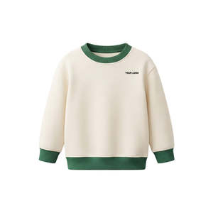 เสื้อสเวตเชิ้ตเด็กผู้ชายผ้าคอตตอนเทอร์รี่เนื้อหนักแบบซักแล้ว คอริบตัดสี  ปรับแต่งได้ตามต้องการ - Product Image 3