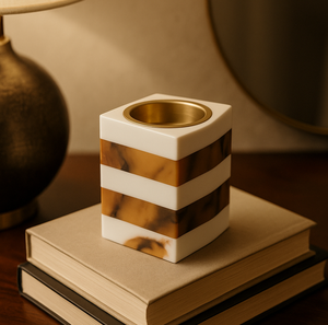 Quemador de Incienso Cuadrado Bakhoor, Ecológico, Hecho a Mano, Construcción Duradera de Madera/Resina, Estilo Árabe/Indio para Aromaterapia en el Hogar - Product Image 1