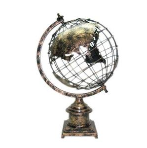 Haute qualité en laiton monde Globe Sculpture en métal meilleure vente Rotation creuse article décoratif couleur or fer Art Style noël - Product Image 5
