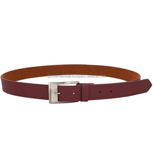 Cinturón informal de cuero genuino superfuerte, hebilla de aleación con acabado plateado y ajuste de hebilla, color marrón - Product Image 3