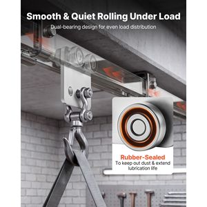 Rodillos de soporte, paquete de 4, capacidad de carga de 1100 lb, conjunto de carro con doble rodamiento, 1 5/8 pulgadas de ancho x 1 5/8 pulgadas de alto - Product Image 4