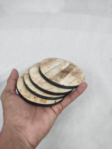 Million Art - Juego de 4 Posavasos de Madera Ecológicos Modernos de 4 mm de Grosor para Té y Café (Redondos de 300 mm) en Caja Caty para Hogar y Restaurante - Product Image 2