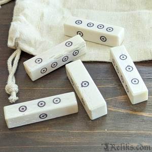 Dés de jeu en os et en corne, dés à 4 faces en os de buffle et de chameau par faizacraft - Product Image 2
