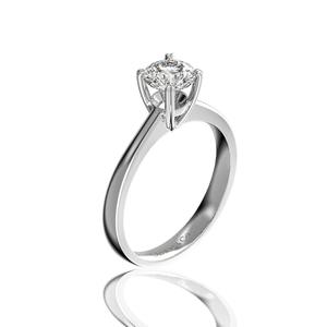 Anillo de Diamantes Naturales de Oro Sólido de 18K para Mujer, 3.9 mm D/VVS1, Corte Brillante Glosbe & Co, para Uso Diario - Product Image 4