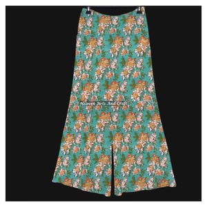 Pantalon palazzo en coton imprimé floral à la main Pantalon imprimé Boho Chic à jambes larges Confort Fit pour les femmes Usage quotidien #1 Le plus populaire - Product Image 6