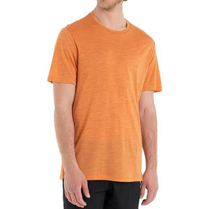 T-shirt à manches courtes col rond pour homme, coupe classique, couleur unie, tissu jersey, style décontracté, tricoté, teint uni - Product Image 1