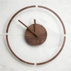 Horloge murale en bois minimaliste de haute qualité, ronde, analogique, à quartz, silencieuse, décoration de salon - Product Image 5