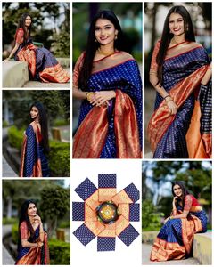 Soft Banarasi Plain Body Big Border Seda Saree Con Blusa - Product Image 6