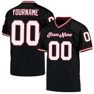 Maillot de football américain personnalisé pour adultes, unisexe, col en V, manches courtes, 100% polyester, impression sublimée, nom et numéro de l'équipe - Product Image 1
