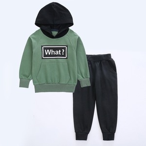 Sudadera Amarilla con Estampado ¿Qué? Conjunto de pantalones azul marino y estampado para niños, conjunto infantil de algodón polar - Product Image 2