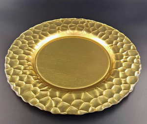สินค้ามาใหม่ จานรองโลหะขอบลายทอง สำหรับตกแต่งโต๊ะงานแต่งงาน ขายดี - Product Image 1