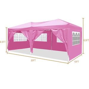 10 X 20 Portable Pop up <b>Tent</b> Folding <b>Canopy</b> with 6 Removable Sidewalls UPF 50+ Gazebo for Outdoor Events Beach Camping & Parties - Product Image 6
