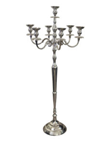 Candélabre en argent fait main, nouveau design, en métal poli, support décoratif pour bougies chauffe-plat avec logo personnalisé – Vente chaude - Product Image 2