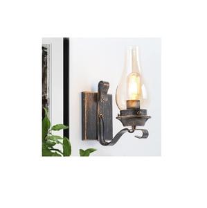 Lanterne murale extérieure, applique murale étanche, luminaire mural noir antirouille avec base en verre transparent, lampe murale - Product Image 3