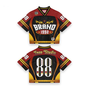 เสื้อฟุตบอลอเมริกันแบบตาข่ายโพลีเอสเตอร์ 100% ระบายอากาศ แห้งเร็ว ต้านเชื้อแบคทีเรีย ทรงบ็อกซี่ ไซส์ใหญ่พิเศษ สำหรับทุกเพศ - Product Image 6