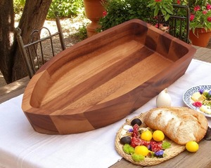 Ensaladera de Madera de Acacia en Forma de Barco, Tazón Grande Hecho a Mano para Servir Ensaladas, Frutas y Bocadillos - Product Image 4