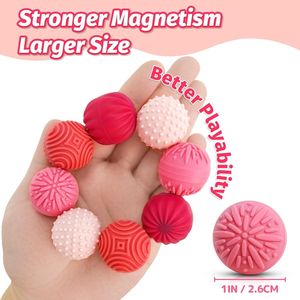 8 Bolas Magnéticas Rojas Sensoriales Táctiles, Regalo para Adolescentes con TDAH, Autismo, Ansiedad, Alivio del Estrés Silencioso, Herramienta de Masaje - Product Image 2
