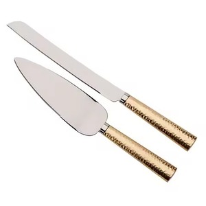 Minimal Dessert Serving Set Metal <b>Cake</b> Knife and Server Stainless Steel <b>Slice</b> Server Wedding Table - Product Image 3