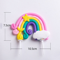 Décorations et accessoires pour gâteaux d'anniversaire pour enfants JUXINDA, série arc-en-ciel