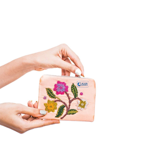 Handmade Beaded Coin Purse Small Zipper Pouch Embroidered Floral Design Ethnic Style <b>Wallet</b> for <b>Women</b> Girls Gift Accessory - Product Image 2