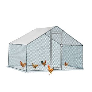 Large 6.5 X 10 ft Metal Chicken Coop Walk Poultry <b>Cage</b> with Waterproof Cover for Hen Run House for <b>Rabbits</b> Cats Dogs Farm - Product Image 3