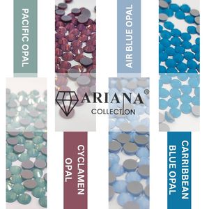 คริสตัลไรน์สโตนแบบหลังแบน ARIANA สำหรับติดเสื้อผ้าด้วยความร้อน สีโอปอลแปซิฟิก โอปอลไซคลามีน โอปอลแอร์บลู โอปอลแคริบเบียน - Product Image 1