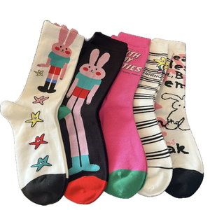 Early Autumn <b>Socks</b> for Women Korean Version Cute Trendy Cartoon Rabbit Youthful Mid Calf <b>Socks</b> Designer <b>Long</b> <b>Socks</b> - Product Image 1