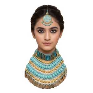 Ethnic Pashtun Afghan Women's Jewelry <b>Set</b> Rare Design Crystal Rhinestone Dangle Chains Stainless Steel Trendy Party Islam - Product Image 1