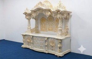 Buy Teak Wood Heavy Carved Customized Temples <b>Mandir</b> Pooja <b>Mandir</b> Modern Style Home Decor Safe Packing California - Product Image 5