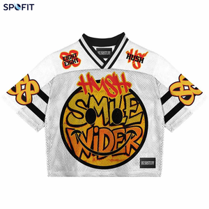 Maillot de football américain personnalisé rétro camouflage en polyester coupe ample avec maille, vente en gros - Product Image 6