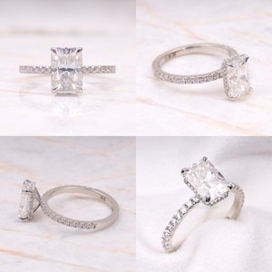 14K <b>Gold</b> Stackable Diamond <b>Ring</b> <b>Set</b> | D- VVS Moissanite Engagement <b>Ring</b> | Wedding-Anniversary <b>Ring</b> | Minimalist <b>Gold</b> Jewelry - Product Image 4